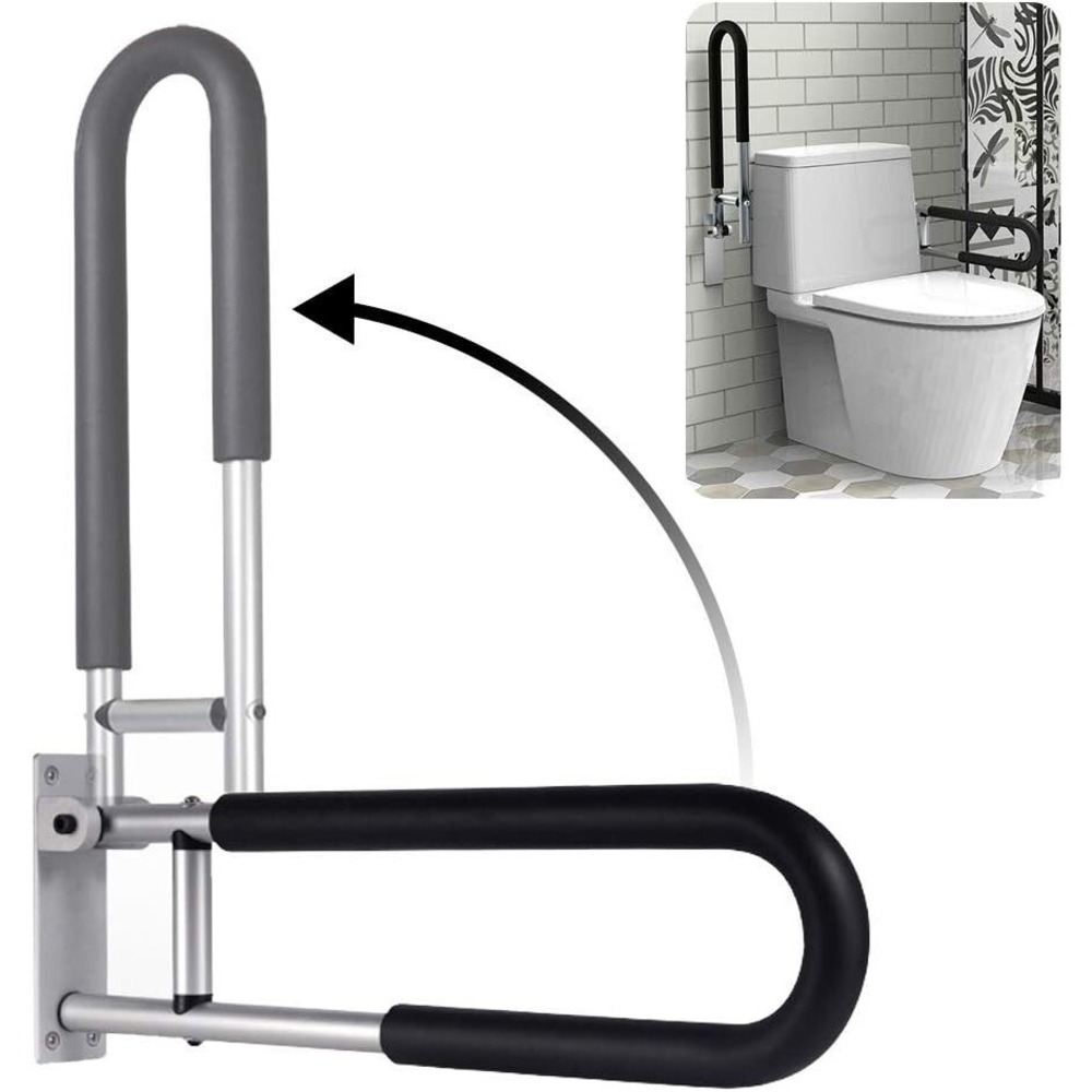 Botabay Handicap Grab Bar 23.6in Toilet Safety Rail Foldable Bathroom Aid